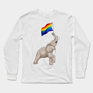 Elephant Rainbow Long Sleeve T-Shirt